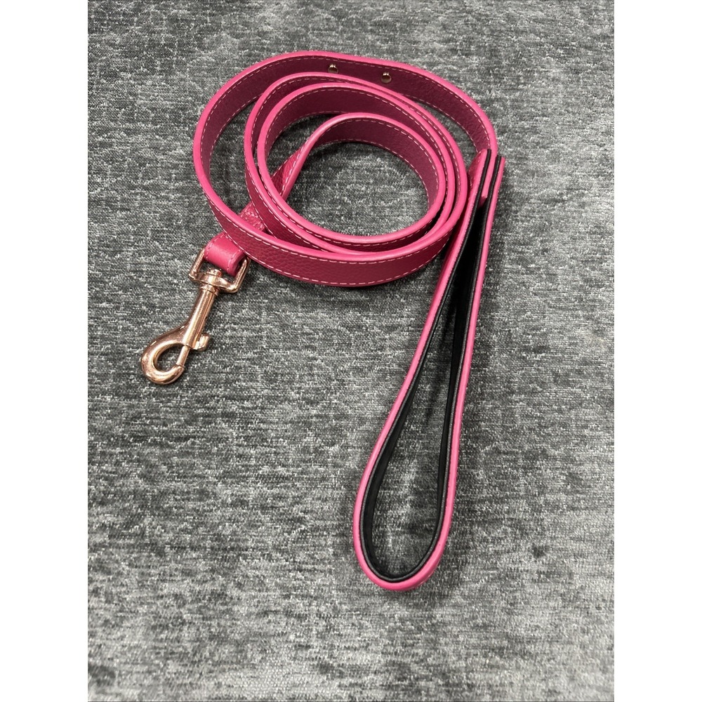 ZippyPaws Magenta Dog Leash 60" Faux Leather Rose Gold Hardware Pet‎ Lead